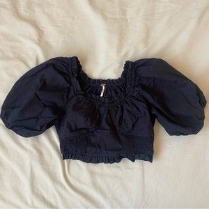 Black Free People cropped blouse